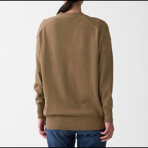 MUJI - Women’s Cotton Rayon Wide Cardigan - Brown - Picture 4 of 11